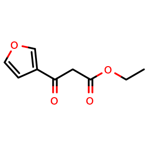 Chemical structure of Ethyl 3-oxo-3-(3-furyl)propionate , CAS 36878-91-8, AChemBlock P38498