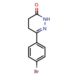 Chemical structure of 6-(4-Bromophenyl)-4,5-dihydro-2H-pyridazin-3-one , CAS 36725-37-8, AChemBlock P38510