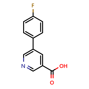 Chemical structure of 5-(4-Fluorophenyl)-3-pyridinecarboxylic acid , CAS 364064-17-5, AChemBlock P38520