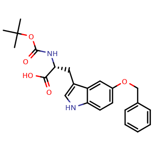 Chemical structure of Boc-5-Benzyloxy-D-tryptophan , CAS 361576-58-1, AChemBlock P38535