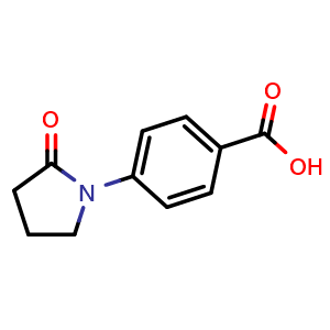 Chemical structure of 4-(2-Oxo-1-pyrrolidinyl)benzoic acid , CAS 36151-44-7, AChemBlock P38537