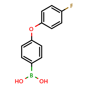 Chemical structure of [4-(4-Fluorophenoxy)phenyl]boronic acid , CAS 361437-00-5, AChemBlock P38541