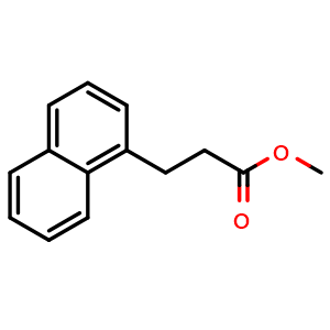 Chemical structure of 1-Naphthalenepropanoic acid methyl ester , CAS 36060-99-8, AChemBlock P38552
