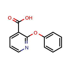 Chemical structure of 2-Phenoxy-3-pyridinecarboxylic acid , CAS 35620-71-4, AChemBlock P38577