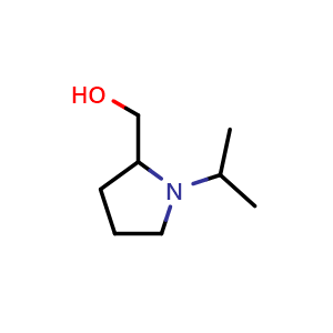 Chemical structure of 1-(1-Methylethyl)-2-pyrrolidinemethanol , CAS 3554-66-3, AChemBlock P38581