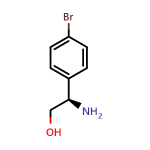 Chemical structure of (R)-b-Amino-4-bromo-benzeneethanol , CAS 354153-64-3, AChemBlock P38585