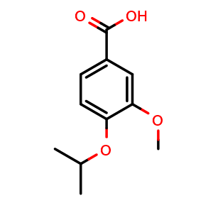 Chemical structure of 3-Methoxy-4-(1-methylethoxy)-benzoic acid , CAS 3535-33-9, AChemBlock P38594