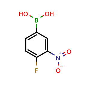 Chemical structure of 4-Fluoro-3-nitrophenylboronic acid , CAS 352530-22-4, AChemBlock P38603