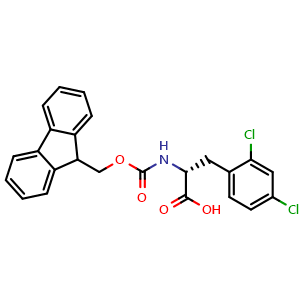 Chemical structure of Fmoc-2,4-Dichloro-D-phenylalanine , CAS 352351-61-2, AChemBlock P38613
