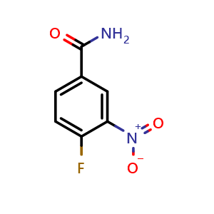 Chemical structure of 4-Fluoro-3-nitro-benzamide , CAS 349-02-0, AChemBlock P38641
