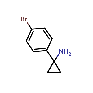 Chemical structure of 1-(4-Bromophenyl)-cyclopropanamine , CAS 345965-54-0, AChemBlock P38660