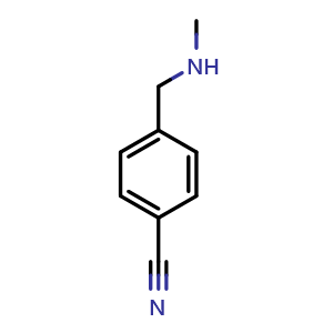 Chemical structure of N-Methyl-4-cyanobenzylamine , CAS 34403-48-0, AChemBlock P38675
