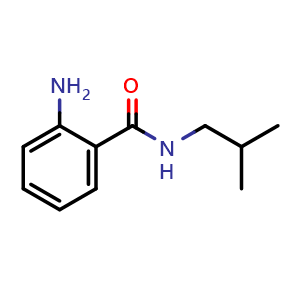 Chemical structure of 2-Amino-N-(2-methylpropyl)benzamide , CAS 343940-71-6, AChemBlock P38678