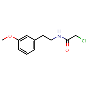 Chemical structure of 2-Chloro-N-[2-(3-methoxyphenyl)ethyl]-acetamide , CAS 34162-12-4, AChemBlock P38695