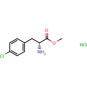 Chemical structure of 4-Chloro-D-phenylalanine methyl ester hydrochloride , CAS 33965-47-8, AChemBlock P38715