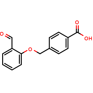 Chemical structure of 4-[(2-Formylphenoxy)methyl]-benzoic acid , CAS 338994-68-6, AChemBlock P38719