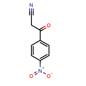 Chemical structure of 3-(4-Nitrophenyl)-3-oxopropanenitrile , CAS 3383-43-5, AChemBlock P38726