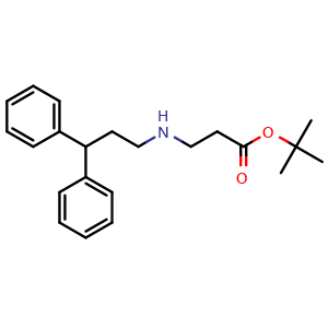 Chemical structure of N-(3,3-Diphenylpropyl)-b-alanine tert-butyl ester , CAS 337953-80-7, AChemBlock P38727