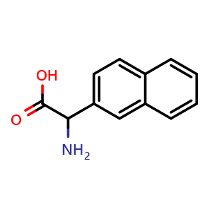 Chemical structure of 2-Amino-2-(naphthalen-2-yl)acetic acid , CAS 33741-78-5, AChemBlock P38731