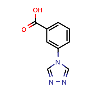 Chemical structure of 3-(4H-1,2,4-Triazol-4-yl)-benzoic acid , CAS 335255-80-6, AChemBlock P38741