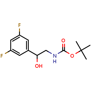 Chemical structure of N-Boc-2-(3,5-difluorophenyl)-2-hydroxyethanamine , CAS 333388-01-5, AChemBlock P38757