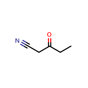 Chemical structure of 3-Oxo-pentanenitrile , CAS 33279-01-5, AChemBlock P38761
