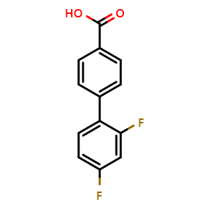 Chemical structure of 2',4'-Difluorobiphenyl-4-carboxylic acid , CAS 331760-41-9, AChemBlock P38773