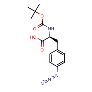 Chemical structure of 4-Azido-N-Boc-L-phenylalanine , CAS 33173-55-6, AChemBlock P38775