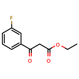 Chemical structure of Ethyl (3-fluorobenzoyl)acetate , CAS 33166-77-7, AChemBlock P38779
