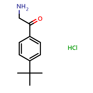 Chemical structure of 2-Amino-4'-tert-butylacetophenone hydrochloride , CAS 33119-71-0, AChemBlock P38785