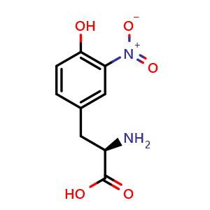 Chemical structure of 3-Nitro-D-Tyrosine , CAS 32988-39-9, AChemBlock P38790