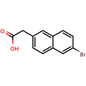 Chemical structure of 6-Bromo-2-naphthaleneacetic acid , CAS 32721-06-5, AChemBlock P38802