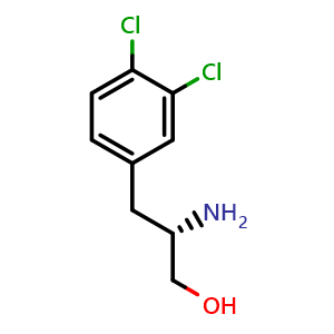 Chemical structure of (S)-b-Amino-3,4-dichlorobenzenepropanol , CAS 325687-06-7, AChemBlock P38811