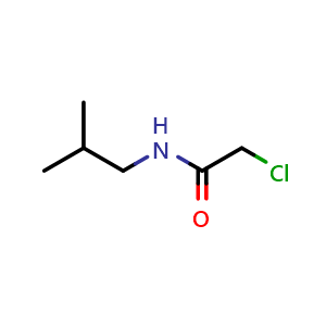 Chemical structure of 2-Chloro-N-(2-methylpropyl)acetamide , CAS 32461-83-9, AChemBlock P38819