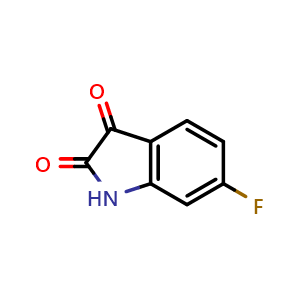 Chemical structure of 6-Fluoroisatin , CAS 324-03-8, AChemBlock P38822