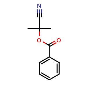 Chemical structure of 2-Cyanopropan-2-yl benzoate , CAS 32379-42-3, AChemBlock P38826
