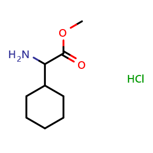 Chemical structure of Methyl a-amino-cyclohexaneacetate hydrochloride , CAS 322392-74-5, AChemBlock P38829
