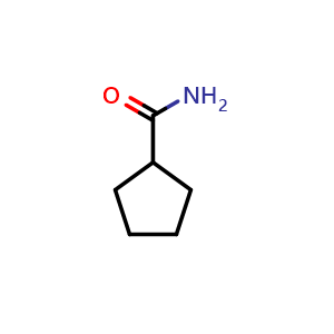 Chemical structure of Cyclopentanecarboxamide , CAS 3217-94-5, AChemBlock P38833