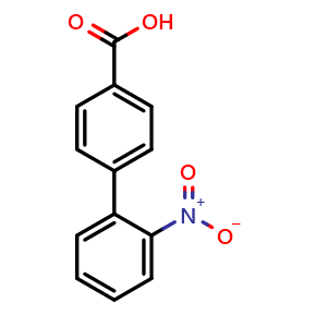 Chemical structure of 2'-Nitro-4-biphenylcarboxylic acid , CAS 3215-92-7, AChemBlock P38838