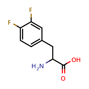 Chemical structure of 3,4-Difluoro-DL-phenylalanine , CAS 32133-36-1, AChemBlock P38841