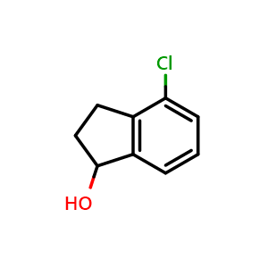 Chemical structure of 4-Chloro-2,3-dihydro-1H-inden-1-ol , CAS 3199-71-1, AChemBlock P38853