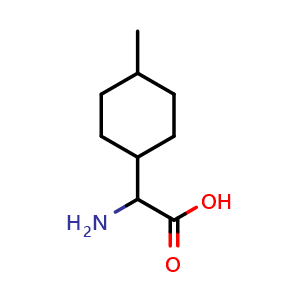 Chemical structure of a-Amino-4-methyl-cyclohexaneacetic acid , CAS 31877-72-2, AChemBlock P38859