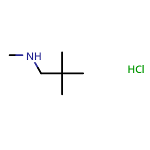 Chemical structure of N,2,2-Trimethyl-1-propanamine hydrochloride , CAS 31820-19-6, AChemBlock P38864