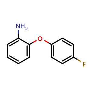 Chemical structure of 2-(4-Fluorophenoxy)aniline , CAS 3169-71-9, AChemBlock P38874
