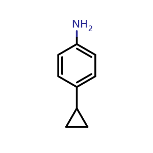 Chemical structure of 4-Cyclopropylaniline , CAS 3158-71-2, AChemBlock P38877