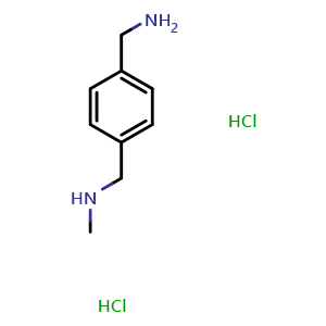 Chemical structure of [4-(Aminomethyl)benzyl]methylamine dihydrochloride , CAS 31417-69-3, AChemBlock P38885