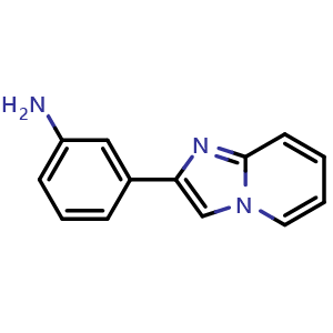 Chemical structure of 3-Imidazo[1,2-a]pyridin-2-yl-benzenamine , CAS 313231-71-9, AChemBlock P38890
