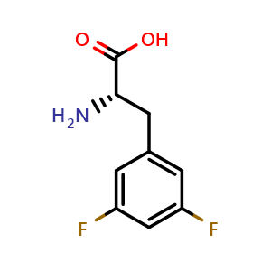 Chemical structure of 3,5-Difluoro-L-phenylalanine , CAS 31105-91-6, AChemBlock P38900