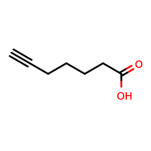 Chemical structure of 6-Heptynoic acid , CAS 30964-00-2, AChemBlock P38906