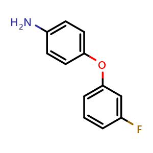 Chemical structure of 4-(3-Fluorophenoxy)aniline , CAS 307308-62-9, AChemBlock P38911